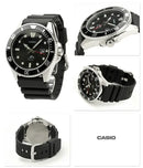 Casio marlin diving men's watch mdv-106-1a black dial 44mm rubber strap 200m water resist casio marlin mdv-106-1a men's diving watch black dial 44mm rubber strap 200m water resist