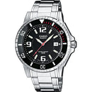 Casio men's diving watch mtd-1053d-1a dial black steel strap 200m water resist