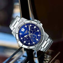 Casio men's analog chronograph watch mtp-vd300d-2e 45mm steel strap