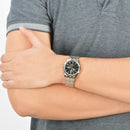 Casio mtp-1335d-1a stainless steel watch with 50m water resistance, quartz movement, 40mm case, luminous hands, and calendar display, perfect for swimming and daily wear.