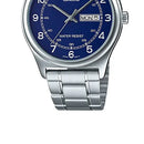 Casio MTP-V006D-2B Analog Watch with Stainless Steel Band, 45.1 × 38 × 9.4 mm, Water Resistant, Mineral Glass, 2-Year Battery Life - Men's Automatic Watch with Quartz Movement for Daily Use.