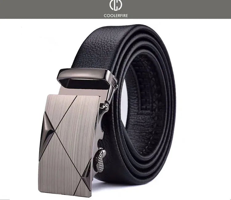 Men Belts Automatic Buckle Belt Genune Leather High Quality Belts For Men Leather Strap Casual  Buises  for Jeans