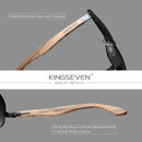 KINGSEVEN 2023 New Handmade Wood Sunglasses Polarized Men's Glasses UV400 Protection Mirror Eyewear Wooden Temples Oculos Z5518