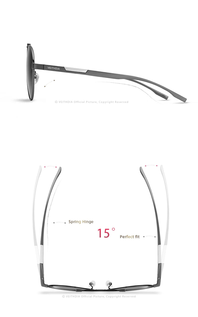 VEITHDIA Men's Sunglasses Aluminum Photochromic Women Polarized UV400 Lens Fashion Driving Outdoor Eyewear Male Sun Glasses 6699