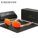 KINGSEVEN 2023 New Handmade Wood Sunglasses Polarized Men's Glasses UV400 Protection Mirror Eyewear Wooden Temples Oculos Z5518