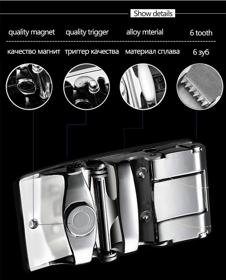 Men Belts Automatic Buckle Belt Genune Leather High Quality Belts For Men Leather Strap Casual  Buises  for Jeans