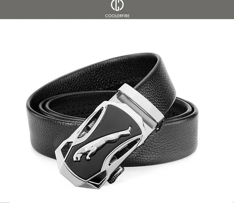 Men Belts Automatic Buckle Belt Genune Leather High Quality Belts For Men Leather Strap Casual  Buises  for Jeans