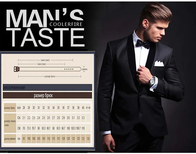 Men Belts Automatic Buckle Belt Genune Leather High Quality Belts For Men Leather Strap Casual  Buises  for Jeans