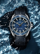 BAOFEILUN Dive Watch Wave dial Automatic Watch 300M Waterproof Ceramic bezel Date Mineral Crystal Luminous Diving