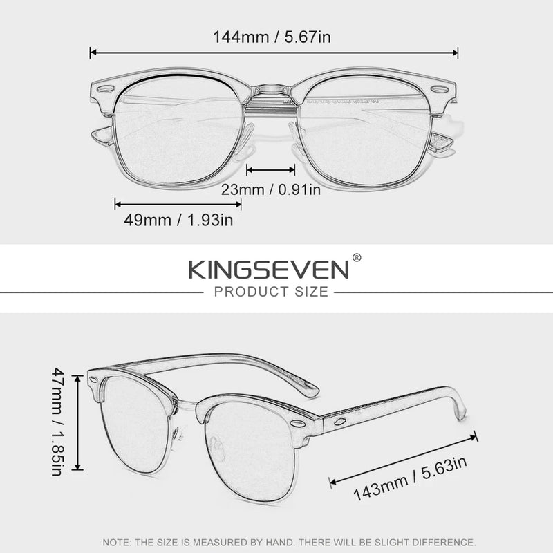 KINGSEVEN Luxury Causal Large Frame Sunglass Women Sunscreen Fashion Polarized UV400 Glasses Outdoor Driving Alloy Eyeglasses