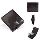 Buckle 2 Fold Wallets PU Leather Urban Recreational Style Men's Short Wallet ID Badge Holder Solid Color Male Leather Purse