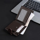 Buckle 2 Fold Wallets PU Leather Urban Recreational Style Men's Short Wallet ID Badge Holder Solid Color Male Leather Purse