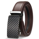 Men's High-Quality Genuine Leather Belt Adjustable Automatic Buckle Black/Brown Cuttable Ratchet Belt for Men