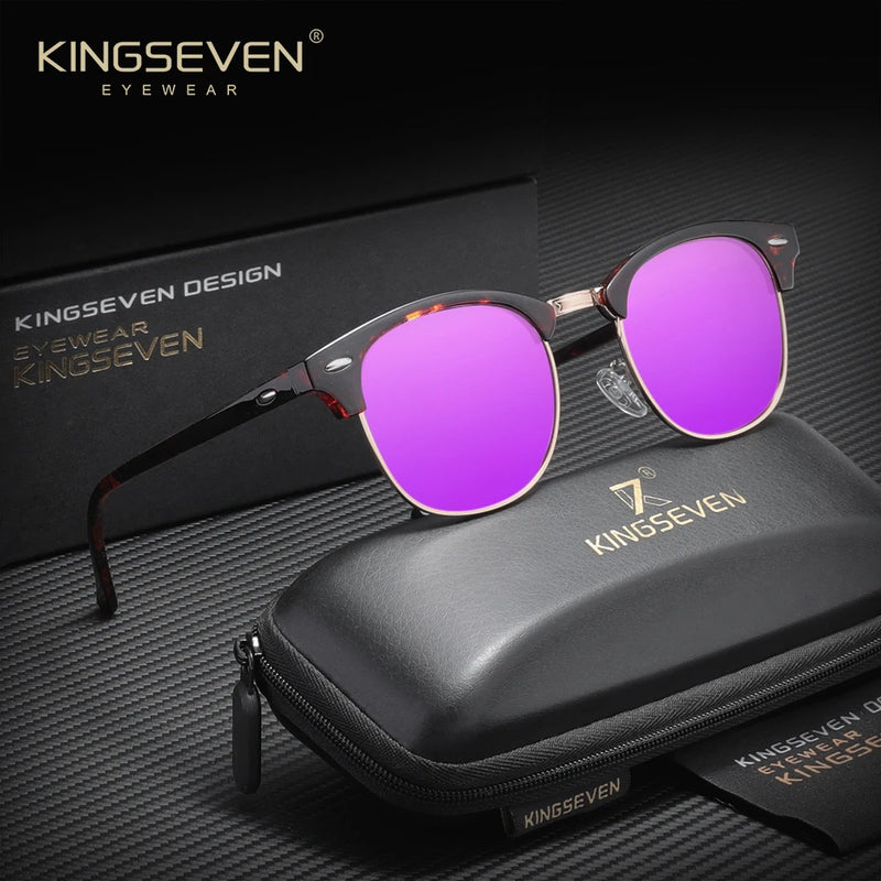 KINGSEVEN Luxury Causal Large Frame Sunglass Women Sunscreen Fashion Polarized UV400 Glasses Outdoor Driving Alloy Eyeglasses