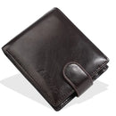 Buckle 2 Fold Wallets PU Leather Urban Recreational Style Men's Short Wallet ID Badge Holder Solid Color Male Leather Purse