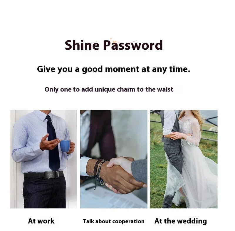 Men's High-Quality Genuine Leather Belt Adjustable Automatic Buckle Black/Brown Cuttable Ratchet Belt for Men