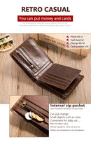 WESTAL Genuine Leather Wallet with Coin Purse RFID Wallet for Men Cardholder Money Bags