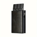 Men's Wallet with Zipper Coin Purse Automatic Pop-up Metal Credit Card Holder Minimalist RFID Blocking Business Card Wallet Idea