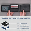 2025 New Men's Wallet with Coin Pocket RFID Protection Carbon Fiber Wallet for Men