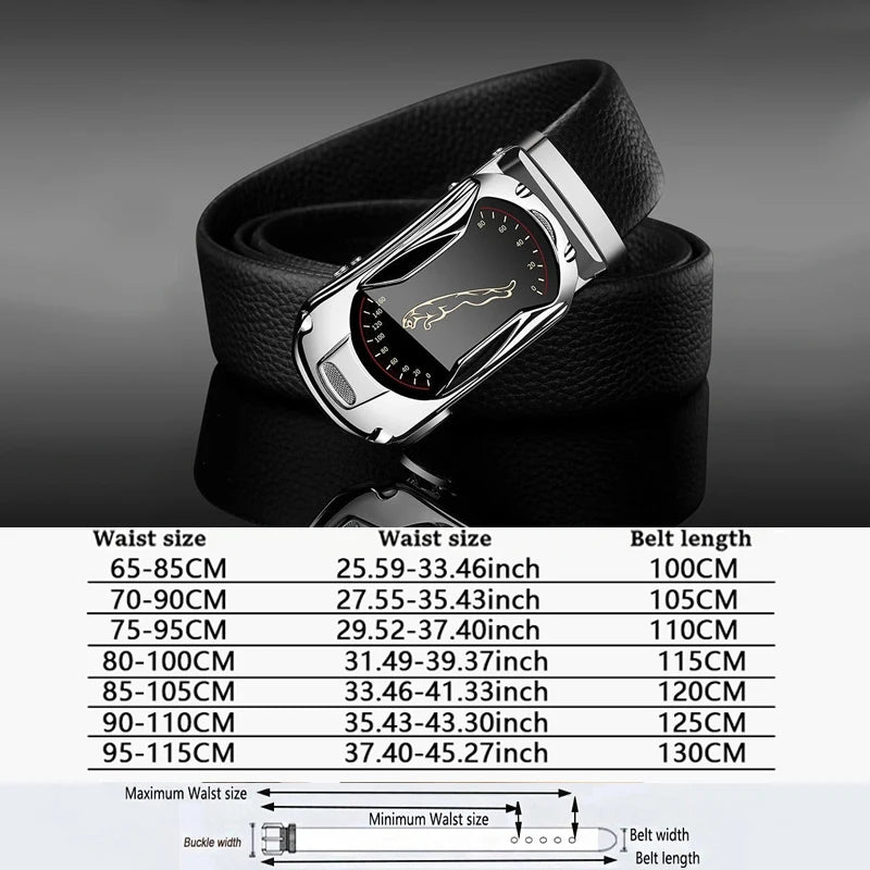 Men Belts Automatic Buckle Belt Genune Leather High Quality Belts For Men Leather Strap Casual  Buises  for Jeans