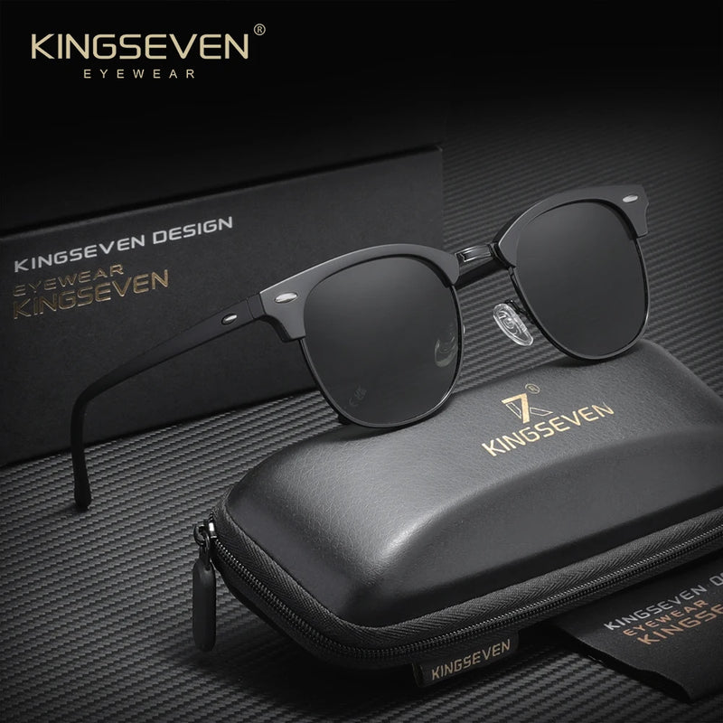 KINGSEVEN Luxury Causal Large Frame Sunglass Women Sunscreen Fashion Polarized UV400 Glasses Outdoor Driving Alloy Eyeglasses