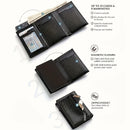 Men's Wallet with Zipper Coin Purse Automatic Pop-up Metal Credit Card Holder Minimalist RFID Blocking Business Card Wallet Idea