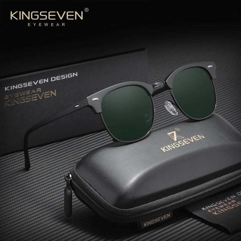 KINGSEVEN Luxury Causal Large Frame Sunglass Women Sunscreen Fashion Polarized UV400 Glasses Outdoor Driving Alloy Eyeglasses