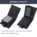 Buckle 2 Fold Wallets PU Leather Urban Recreational Style Men's Short Wallet ID Badge Holder Solid Color Male Leather Purse