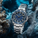 BAOFEILUN Dive Watch Wave dial Automatic Watch 300M Waterproof Ceramic bezel Date Mineral Crystal Luminous Diving