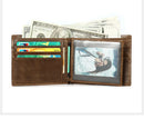 WESTAL Genuine Leather Wallet with Coin Purse RFID Wallet for Men Cardholder Money Bags