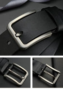 New Business Leisure Men's Alloy Square Pin Buckle Belts Male Famous Brand Luxury Designer Pu Leather Jeans Belts for Men