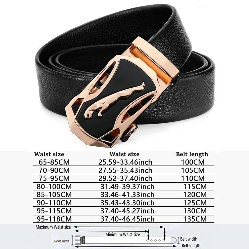Men Belts Automatic Buckle Belt Genune Leather High Quality Belts For Men Leather Strap Casual  Buises  for Jeans