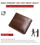WESTAL Genuine Leather Wallet with Coin Purse RFID Wallet for Men Cardholder Money Bags