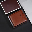 Buckle 2 Fold Wallets PU Leather Urban Recreational Style Men's Short Wallet ID Badge Holder Solid Color Male Leather Purse