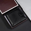 Buckle 2 Fold Wallets PU Leather Urban Recreational Style Men's Short Wallet ID Badge Holder Solid Color Male Leather Purse