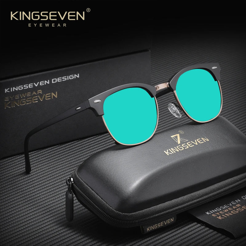KINGSEVEN Luxury Causal Large Frame Sunglass Women Sunscreen Fashion Polarized UV400 Glasses Outdoor Driving Alloy Eyeglasses