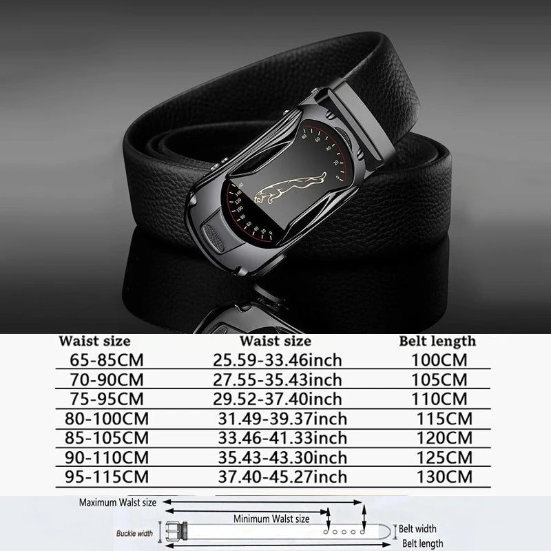 Men Belts Automatic Buckle Belt Genune Leather High Quality Belts For Men Leather Strap Casual  Buises  for Jeans