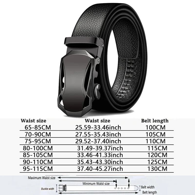 Men Belts Automatic Buckle Belt Genune Leather High Quality Belts For Men Leather Strap Casual  Buises  for Jeans