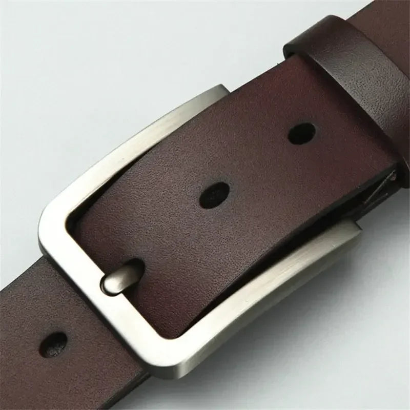 New Business Leisure Men's Alloy Square Pin Buckle Belts Male Famous Brand Luxury Designer Pu Leather Jeans Belts for Men