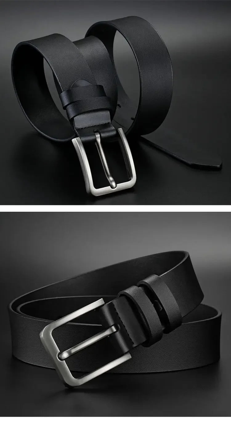 New Business Leisure Men's Alloy Square Pin Buckle Belts Male Famous Brand Luxury Designer Pu Leather Jeans Belts for Men