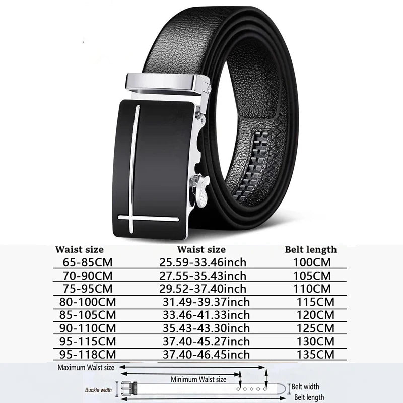 Men Belts Automatic Buckle Belt Genune Leather High Quality Belts For Men Leather Strap Casual  Buises  for Jeans
