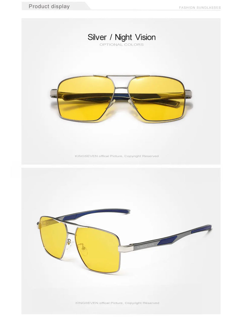 KINGSEVEN Aluminum Men's Sunglasses Polarized Lens Brand Design Temples Sun glasses Coating Mirror Glasses Oculos de sol 7719