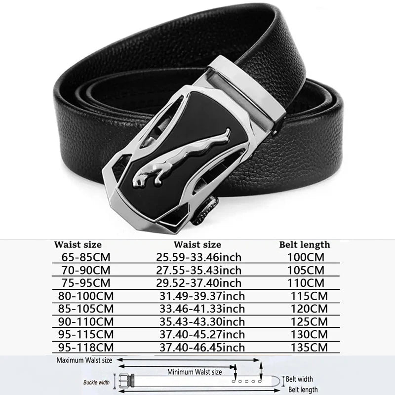 Men Belts Automatic Buckle Belt Genune Leather High Quality Belts For Men Leather Strap Casual  Buises  for Jeans