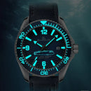 BAOFEILUN Dive Watch Wave dial Automatic Watch 300M Waterproof Ceramic bezel Date Mineral Crystal Luminous Diving