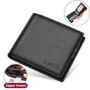 Business Man Wallet Simple Design Bifold Cowhide Genuine Leather Credit Card Wallet for Men Birthday Gifts