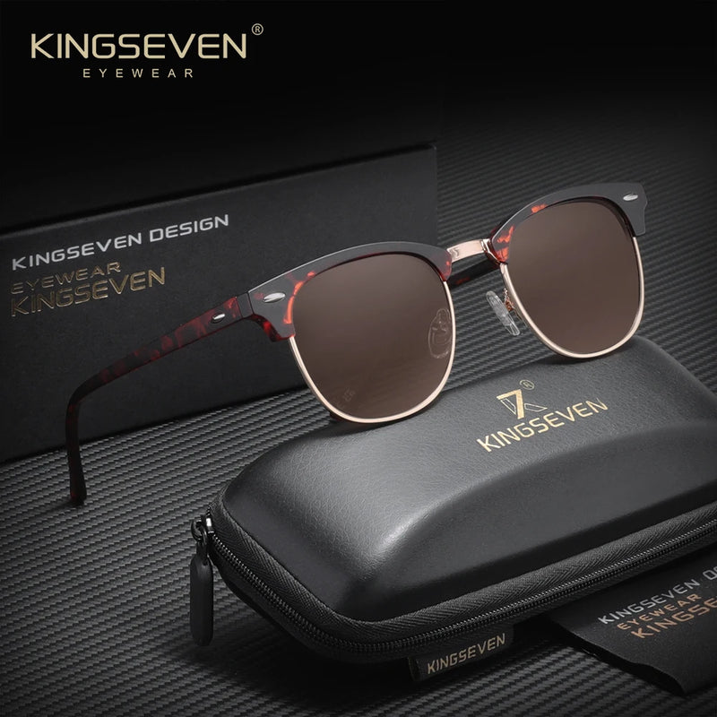 KINGSEVEN Luxury Causal Large Frame Sunglass Women Sunscreen Fashion Polarized UV400 Glasses Outdoor Driving Alloy Eyeglasses
