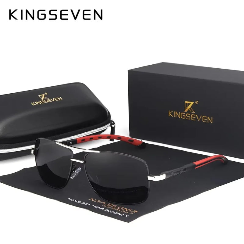 KINGSEVEN Aluminum Men's Sunglasses Polarized Lens Brand Design Temples Sun glasses Coating Mirror Glasses Oculos de sol 7719