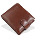 Buckle 2 Fold Wallets PU Leather Urban Recreational Style Men's Short Wallet ID Badge Holder Solid Color Male Leather Purse
