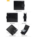 Buckle 2 Fold Wallets PU Leather Urban Recreational Style Men's Short Wallet ID Badge Holder Solid Color Male Leather Purse