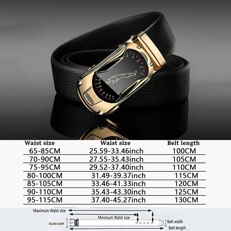 Men Belts Automatic Buckle Belt Genune Leather High Quality Belts For Men Leather Strap Casual  Buises  for Jeans